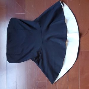 Ann Taylor Black Strapless Peplum Top